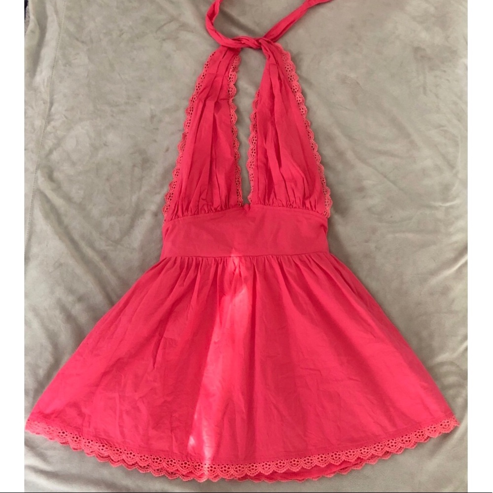 Pink halter boutique dress.